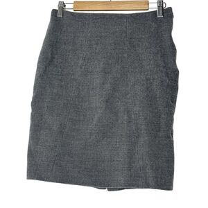 Brooks Brothers Skirt Womens Size 8‎ Gray  Wool Pencil Zip Lined Career Office